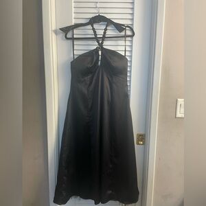 Signature by Robbie Bee Halter Dress; Dramatic Neck Strap w/Jeweled Accent-Sz 12